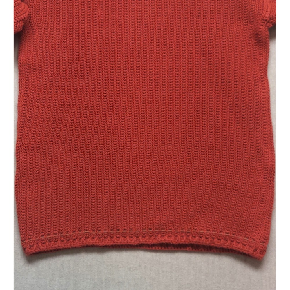 Womens Chunky Knit Mock Neck Sweater S Rust Colored Cozy Whipstitch Cottagecore - Picture 8 of 13